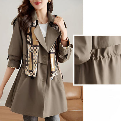 Afslankende Halflange Trenchcoat met Revers voor Vrouwen