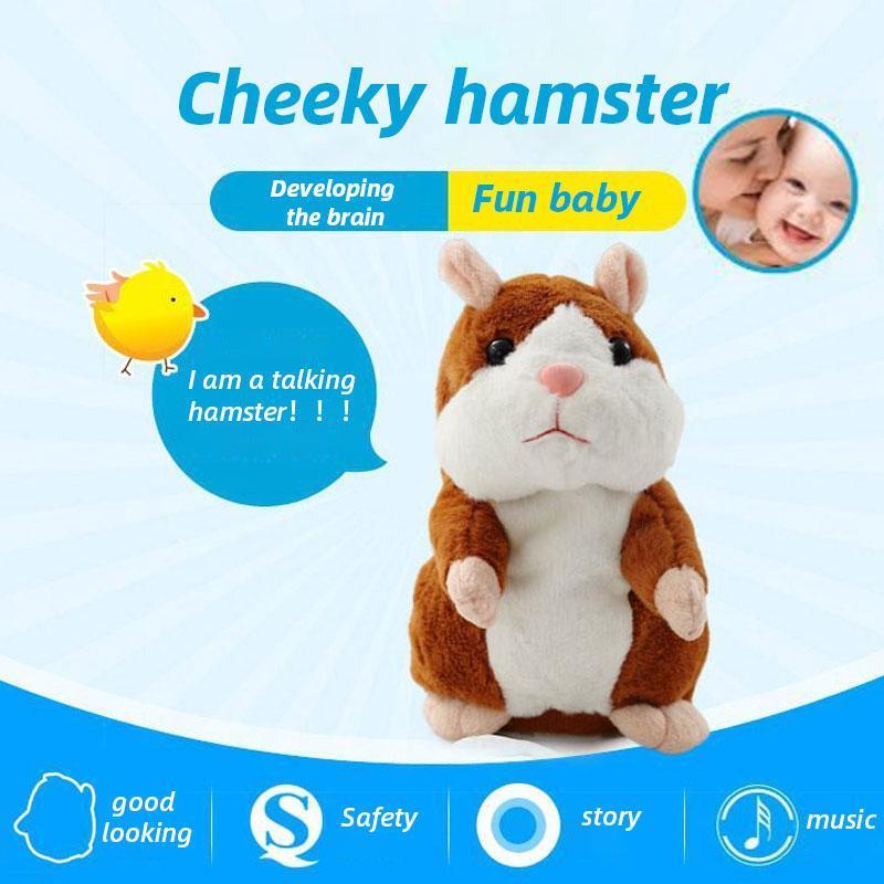 🐹 50% KORTING – Pratende Hamsterknuffel van 15 cm | Herhaalt Geluid en Beweegt Zijn Kopje