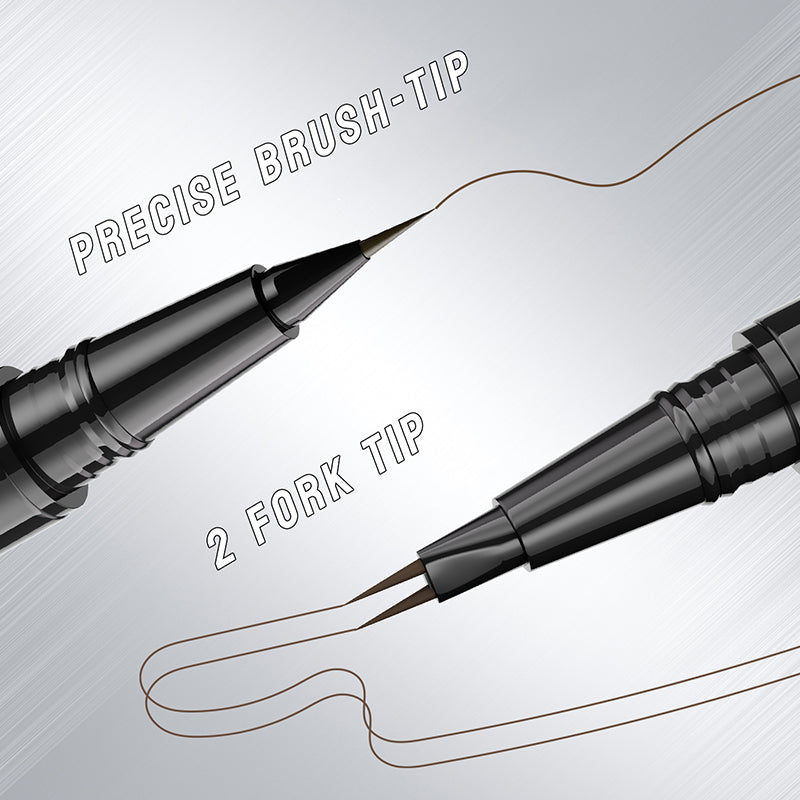 2 in 1 vloeibare wenkbrauwpen - waterdicht en zweetbestendig