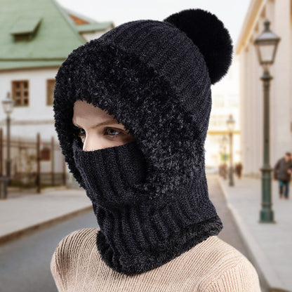 Vrouwen Winter Eendelig Gebreide Muts Sjaal Masker