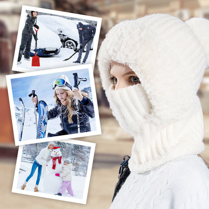 Vrouwen Winter Eendelig Gebreide Muts Sjaal Masker