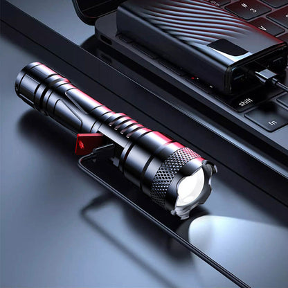 LED Strong Light Retractable Flashlight