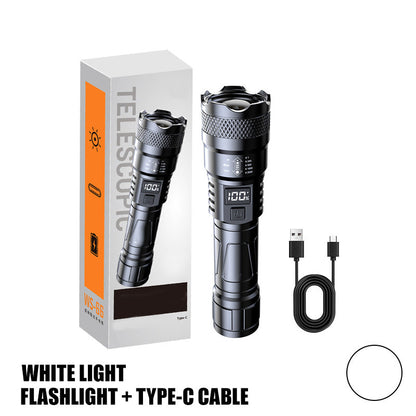 LED Strong Light Retractable Flashlight