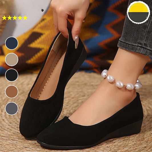 🎀2025 Nieuwe aankomst🎀Elegant Lightweight Anti-Slip Low Heel Wedge Shoes