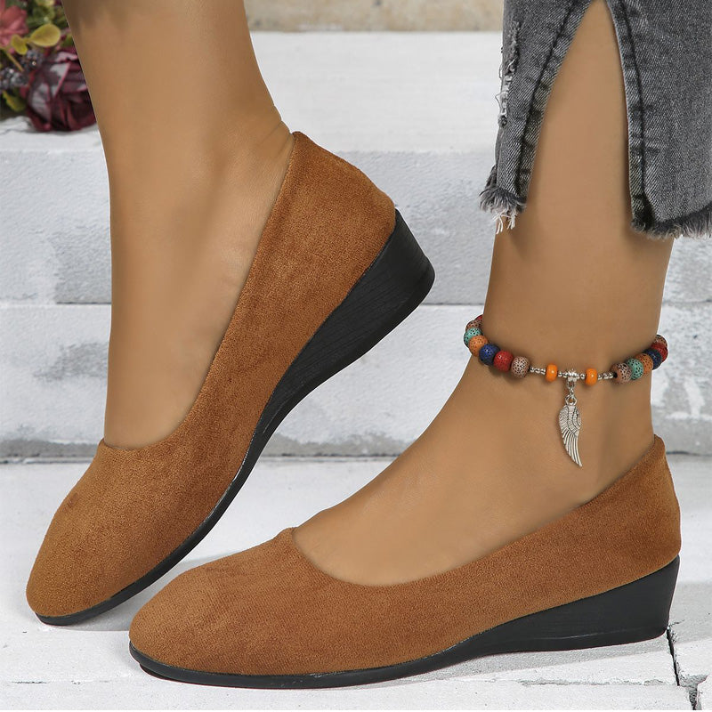 🎀2025 Nieuwe aankomst🎀Elegant Lightweight Anti-Slip Low Heel Wedge Shoes