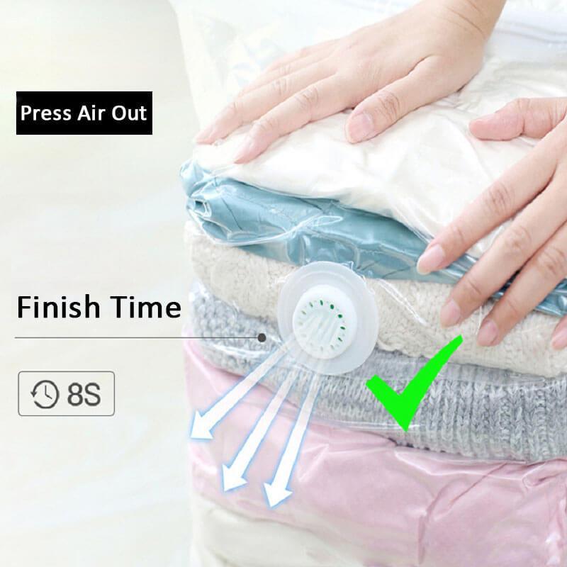 ⏳ALLEEN VANDAAG IN DE UITVERKOOP!🏆🧳Vacuümzakken zonder pomp – Gewoon dichtdrukken en klaar, geen pomp nodig. Bespaart 80% ruimte, houdt kleding droog en stofvrij. Perfect voor volumineus beddengoed en spullen die je buiten het seizoen niet gebruikt.