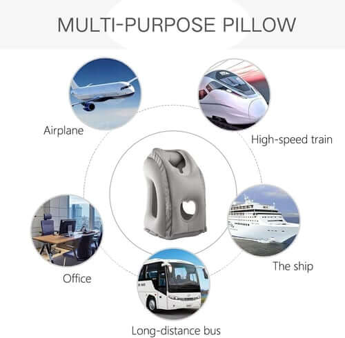 😴 TIJDELIJK 50% KORTING! ✈️ Ergonomisch opblaasbaar reiskussen met uitsparing – PVC met flocklaag, snel op te blazen, inclusief opberghoes ✨