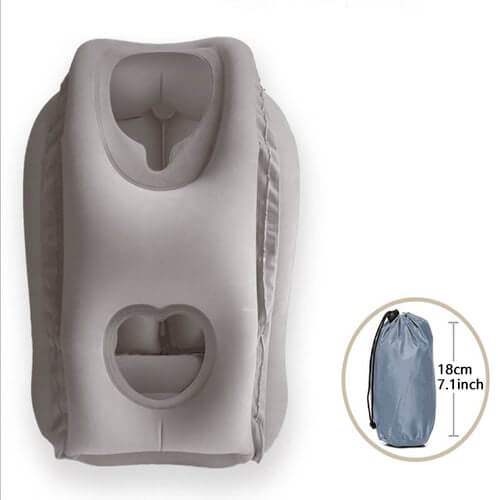 😴 TIJDELIJK 50% KORTING! ✈️ Ergonomisch opblaasbaar reiskussen met uitsparing – PVC met flocklaag, snel op te blazen, inclusief opberghoes ✨