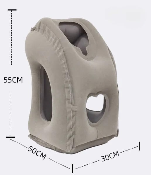 😴 TIJDELIJK 50% KORTING! ✈️ Ergonomisch opblaasbaar reiskussen met uitsparing – PVC met flocklaag, snel op te blazen, inclusief opberghoes ✨