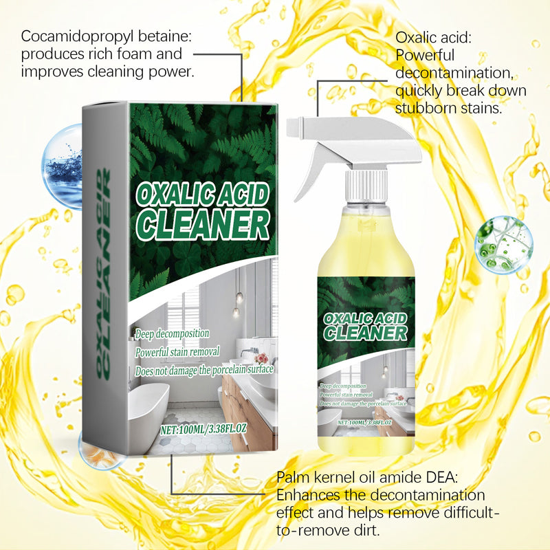 🌿🧼【Hoogwaardige oxaalzuurreiniger】— Eén keer spuiten, één keer afvegen en hardnekkige vlekken verdwijnen onmiddellijk! 🚫🧽