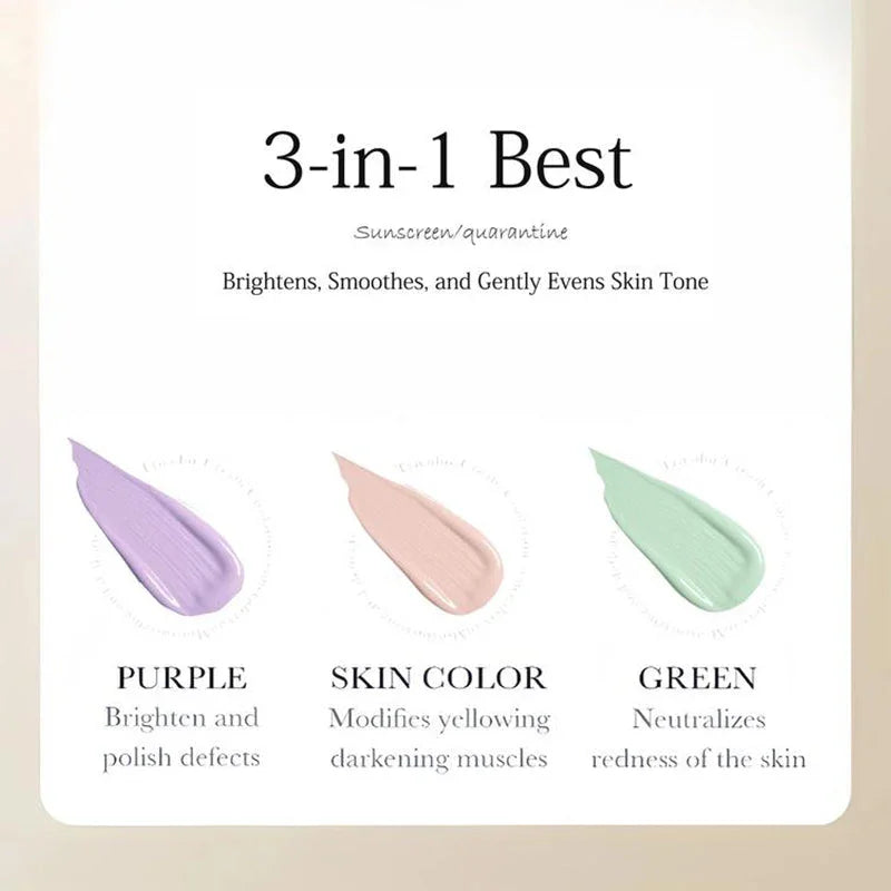 📢📢 1+1 gratis☀️ 3-in-1 gezichtszonnecrème voor volwassenen – breedspectrum SPF-formule met concealer en foundation, hydraterend, oliebeheersend, water- en zweetbestendig, kleurcorrigerend en huidtone egaliserend
