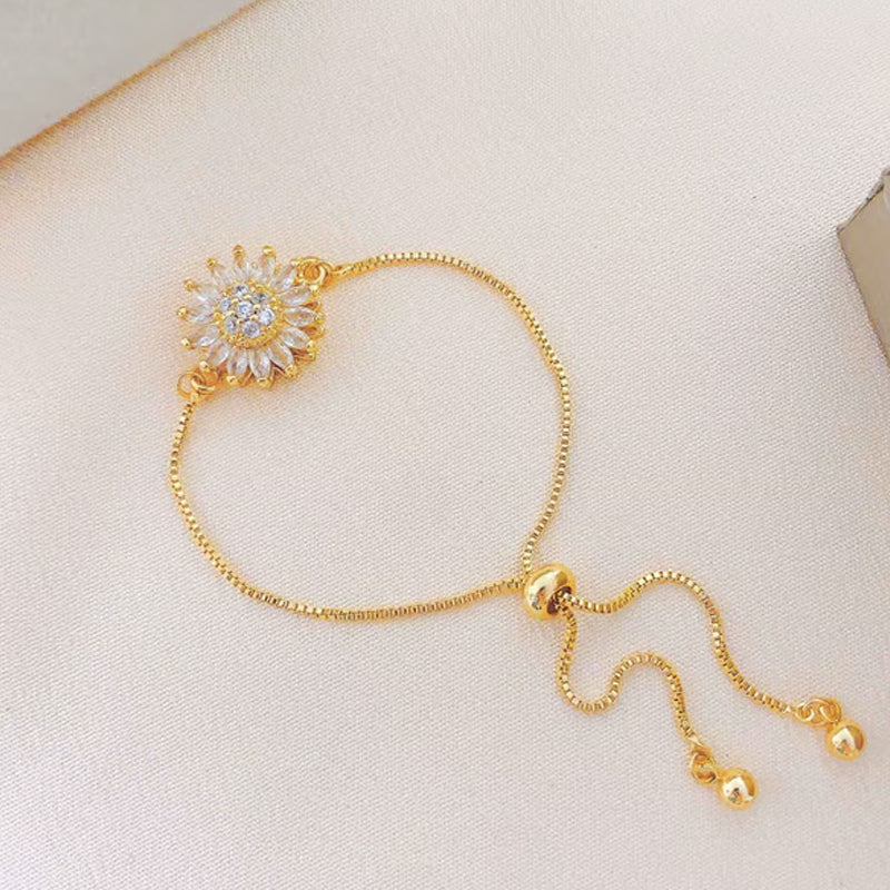 Fijne en Modieuze Zonnebloem Armband