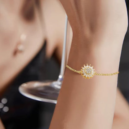 Fijne en Modieuze Zonnebloem Armband