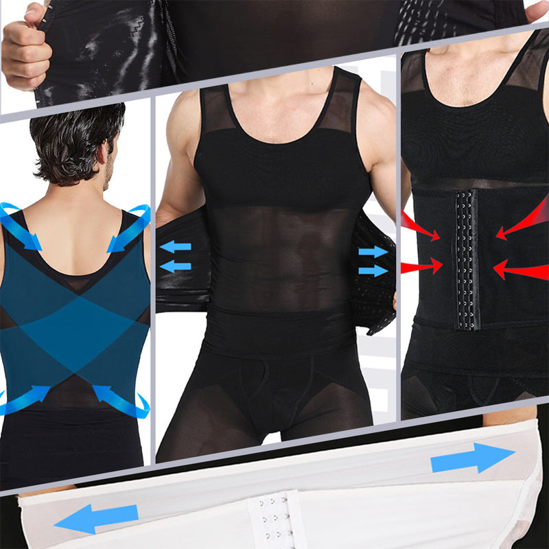 💪 Afslankend vest van mesh voor heren | Ademend • Zweetafvoerend • Comfortabel