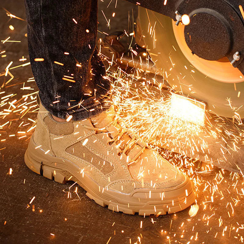 ☀️🔥Mannen Lichtgewicht Ademend Stalen Teen Wandelschoenen