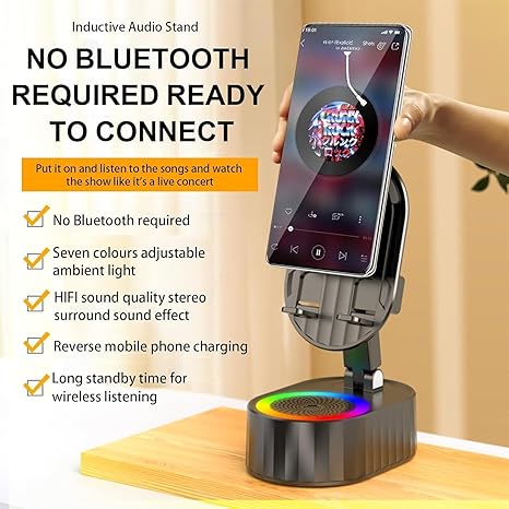 🎁Hot Sale 49% KORTING⏳2025 Opgewaardeerde mobiele telefoonstandaard met inductiespreker/voedingsbank/sfeerlicht