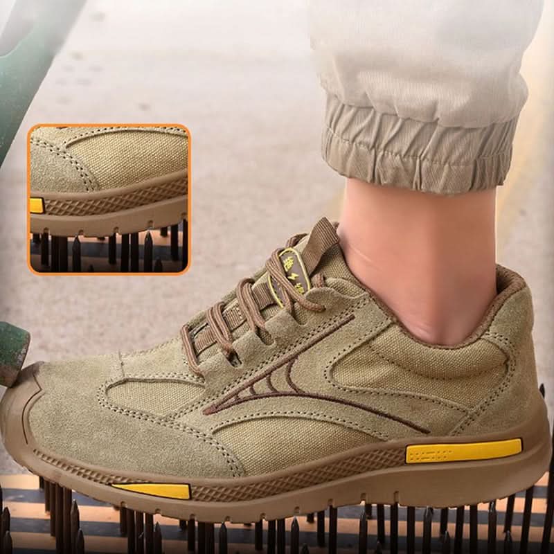 ☀️🔥Mannen Lichtgewicht Ademend Stalen Teen Wandelschoenen
