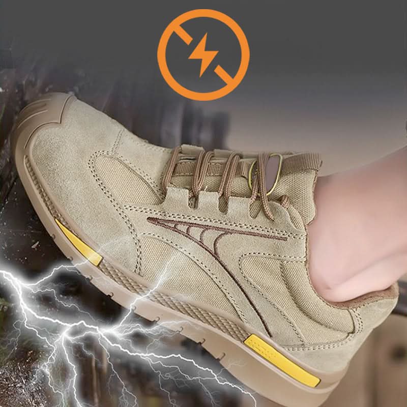 ☀️🔥Mannen Lichtgewicht Ademend Stalen Teen Wandelschoenen