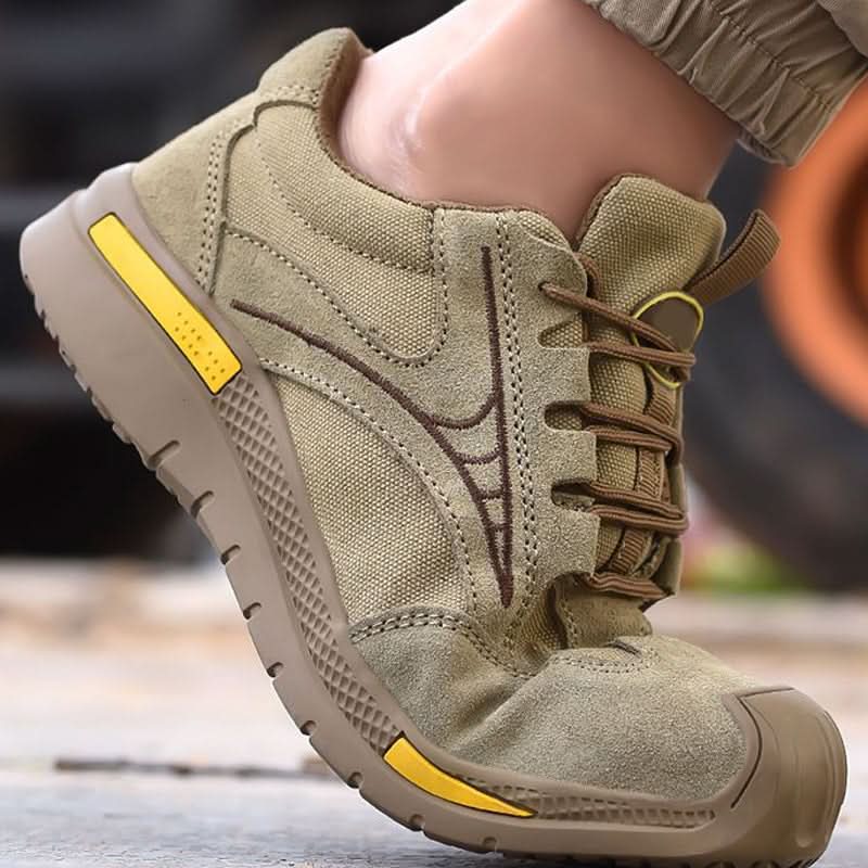 ☀️🔥Mannen Lichtgewicht Ademend Stalen Teen Wandelschoenen