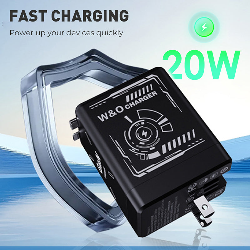 Retractable Wall Charger with Dual Cables