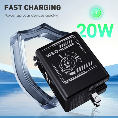 Retractable Wall Charger with Dual Cables