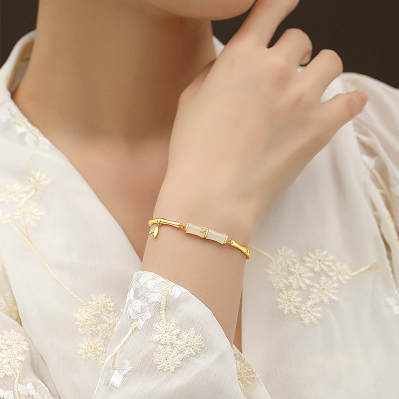 📿Damesarmband van Bamboe met Ketting✨