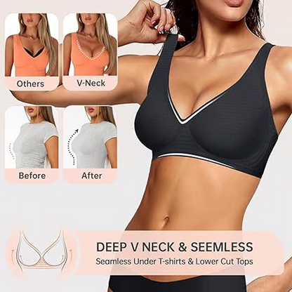 🍃Zomerse uitverkoop 50% KORTING⏰Diepe V-hals Push-up beugelloze naadloze jelly-bh