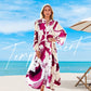 🌸💃 Dames bloemenjurk Maxi met v-flame halslijn💫