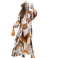 🌸💃 Dames bloemenjurk Maxi met v-flame halslijn💫