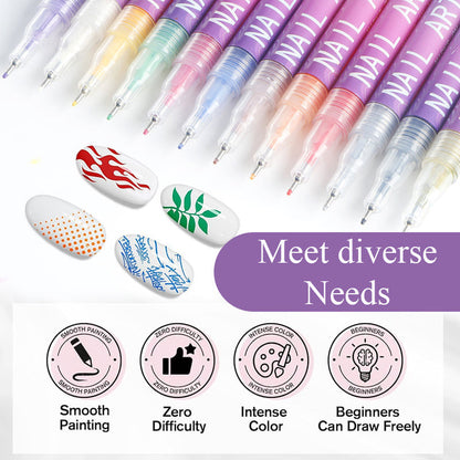 🎁hot verkoop 50% korting op⏳12 kleuren nail art pennen set