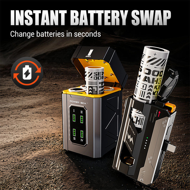 Draagbare powerbank met vervangbare batteri