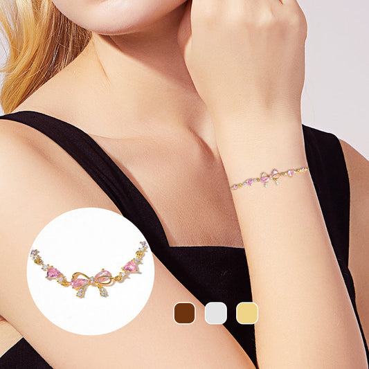 Vrouwelijke Fijne Armband met Roze Strik
