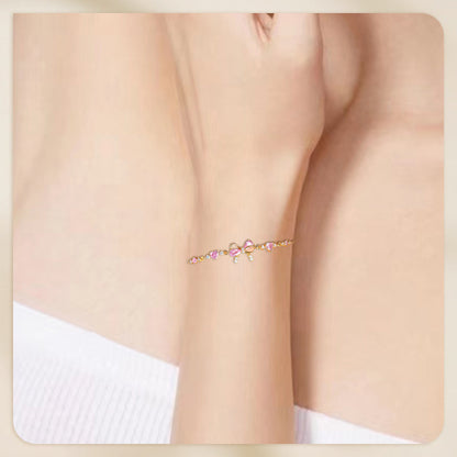Vrouwelijke Fijne Armband met Roze Strik