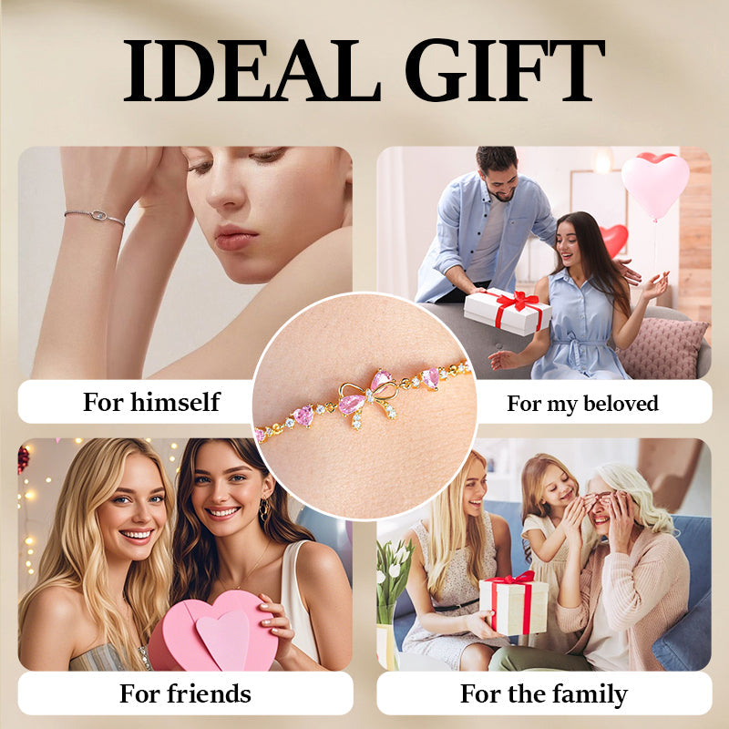 Vrouwelijke Fijne Armband met Roze Strik
