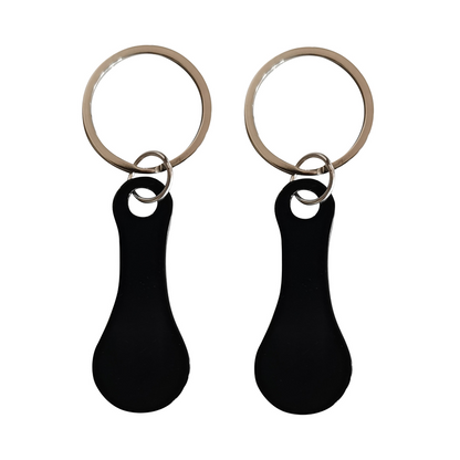 2 Stuks RVS Winkelwagenmunt Sleutelhangers