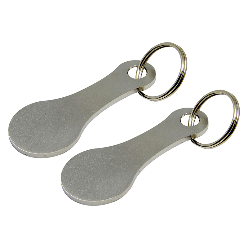 2 Stuks RVS Winkelwagenmunt Sleutelhangers