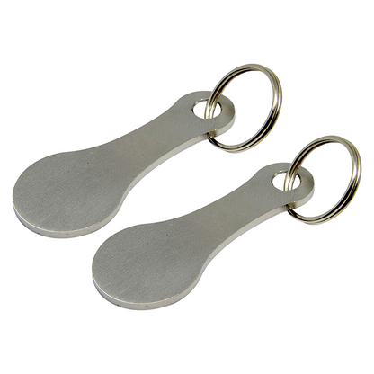 2 Stuks RVS Winkelwagenmunt Sleutelhangers
