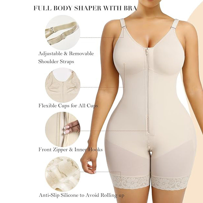 Buikcontrolerende Billenlifter Shaper Met Rits Kruis Fajas Colombianas
