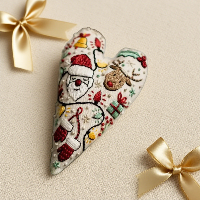 💖Hartvormig handgeborduurd kerstpakket