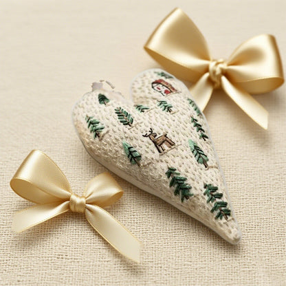 💖Hartvormig handgeborduurd kerstpakket