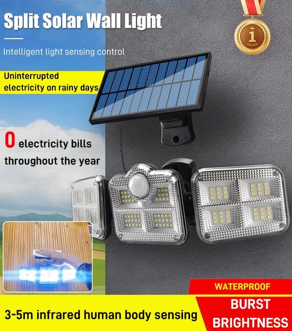 Three Heads Solar Wall Light✨