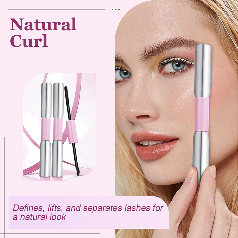 Waterbestendige mascara met twee borsteltjes voor volume en lengte
