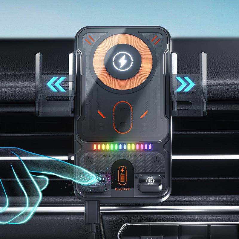 ✨ Beperkte voorraad beschikbaar, mis het niet!🙌Slimme 2-in-1 telefoonhouder voor in de auto met draaifunctie en draadloze oplader