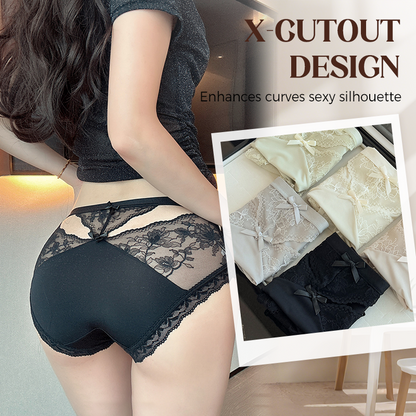 🌸 Exclusieve Deal: 1 Kopen = 2 Gratis 🌸 Elegante Dames Slip – Zachte Mid-Waist met Fijn Kant ✨