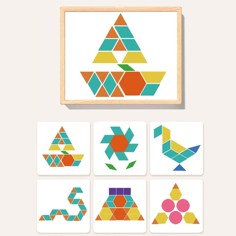 🎁Vroege kerstuitverkoop 50% KORTING🔥Houten magnetische patroonblokkenpuzzel set🧩