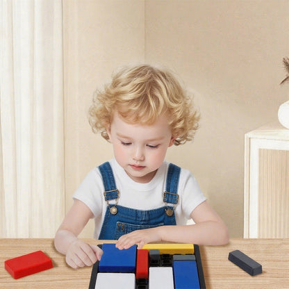 Creatief puzzelspel met geometrische blokken