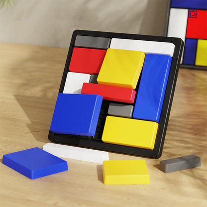 Creatief puzzelspel met geometrische blokken
