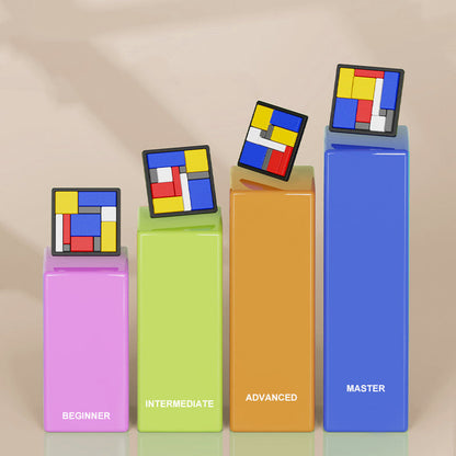 Creatief puzzelspel met geometrische blokken