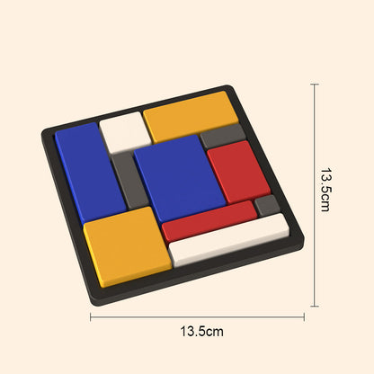 Creatief puzzelspel met geometrische blokken