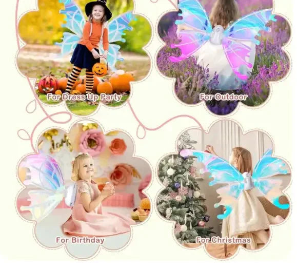 🦋✨ Kinder Elektrische Vlinder Feeënvleugels – Flapperend LED Licht, Gradiënt Ontwerp & Comfortabel Voor Verkleedfeestjes! 👧